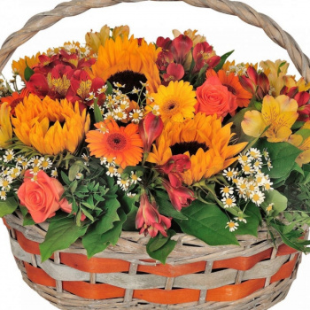 Букет сборный "Чудо в корзине"